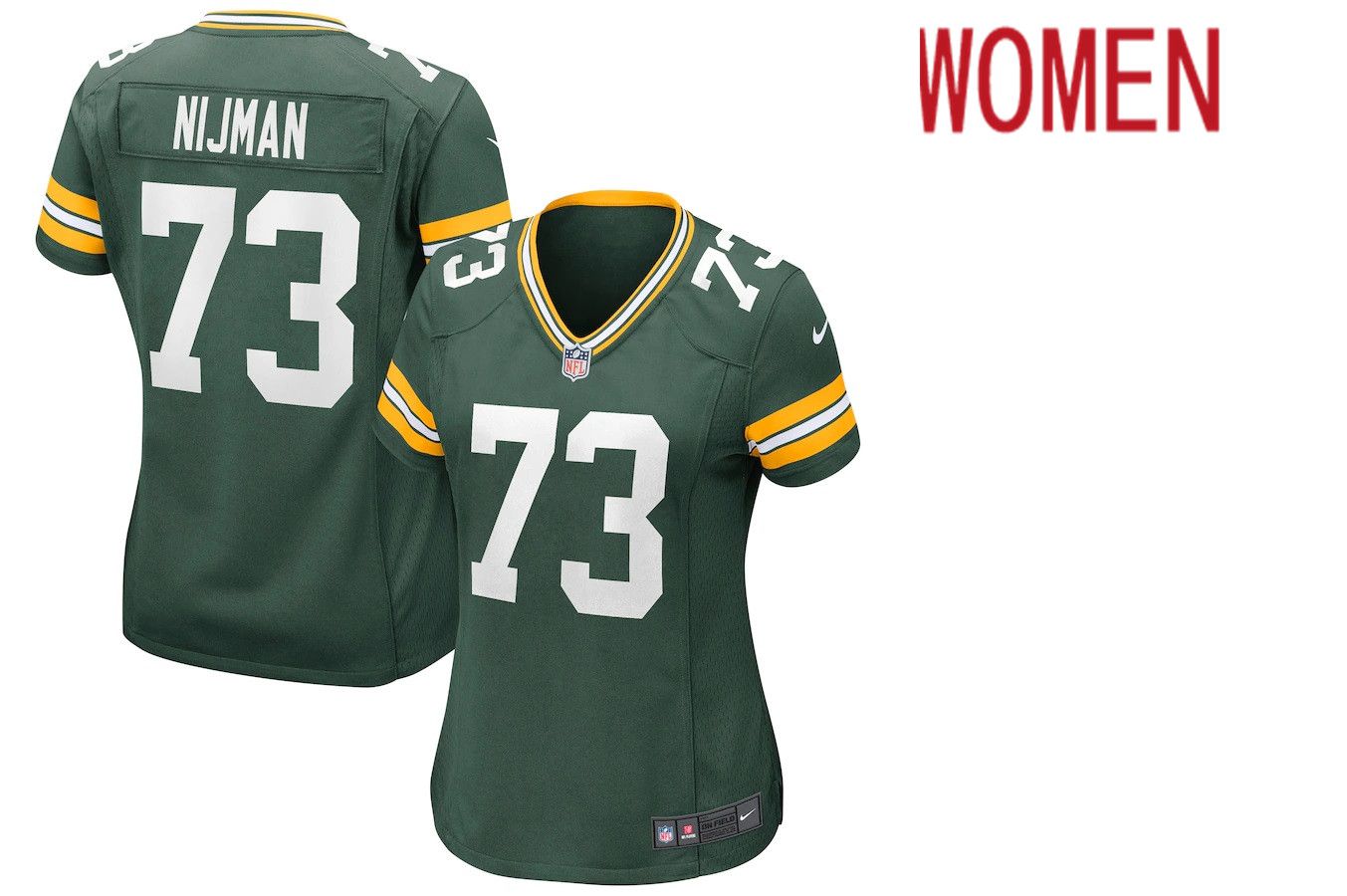 Women Green Bay Packers #73 Yosh Nijman Nike Green Game NFL Jersey->women nfl jersey->Women Jersey